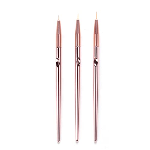 3pcs Acryl Französische Streifen Nagelkunst Liner Pinsel Set 3D Maniküre Dünner Linie Zeichnung Stift Gel Stift Malerei Werkzeug von Limtula