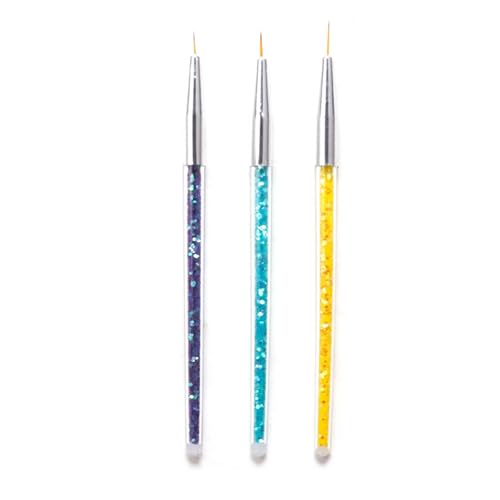 3pcs Acryl Französische Streifen Nagelkunst Liner Pinsel Set 3D Maniküre Dünner Linie Zeichnung Stift Gel Stift Malerei Werkzeug von Limtula