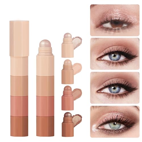 4 In 1 Lidschatten Bleistift Matte Glitzer Lidschattenstab Glatte Lidschatten Bleistift Gesichtsauge Highlighter Stick von Limtula