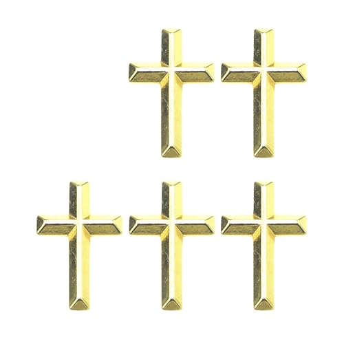 5 Stück Stilvolle Metall-Kruzifix-Brosche religiöse Anstecknadel Legierung Abzeichen für Christen und trendige Accessoires Enthusiasten elegante Anstecknadel, Narrow face, Wie beschrieben von Limtula