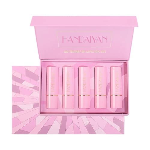 5-teiliges Wasserdichtes Mattes Lippenstift Antihaft Becher Set Nicht Verblasst Langlebiger Und Schöner Lipgloss Für Frauen Und Mädchen Lippenstift Set von Limtula