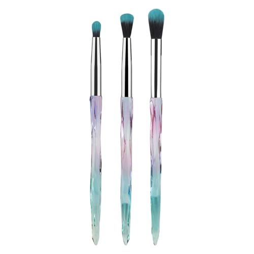 Augen-Make-up-Pinsel-Set, 3-teilig, professionelle Verblendung, Lidschatten, Make-up-Pinsel für Concealer, Augenbrauen, Eyeliner, Kristallgriff von Limtula