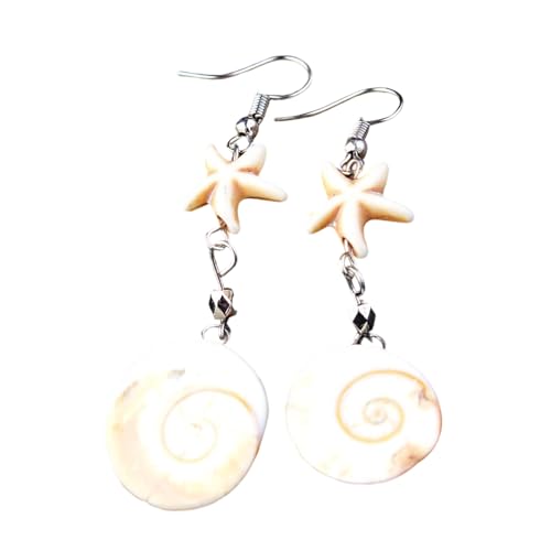 Bequeme Seesterne Ohrringe Mit Muschelschalen Geschenken Stilvolle Weihnachtsschmuck Mode Accessoires Für Frauen Mädchen Natursteinohrringe von Limtula