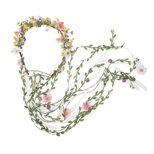 Blumen-Cosplay-Stirnband für Mädchen, verstellbar, ethnischer Haarreif, Hochzeit, Party, Braut, Haarschmuck von Limtula