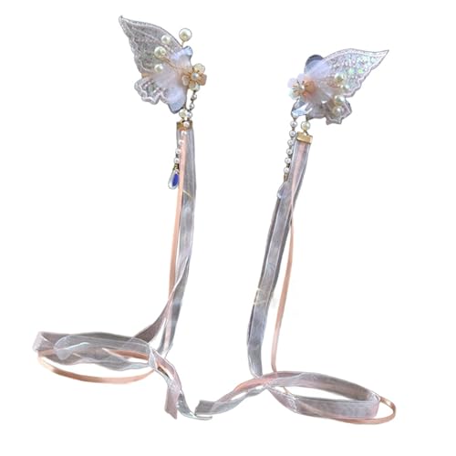 Elegante, durchsichtige Haarspange mit verträumtem blauem Schmetterling für Frauen, die einzigartige Accessoires suchen von Limtula