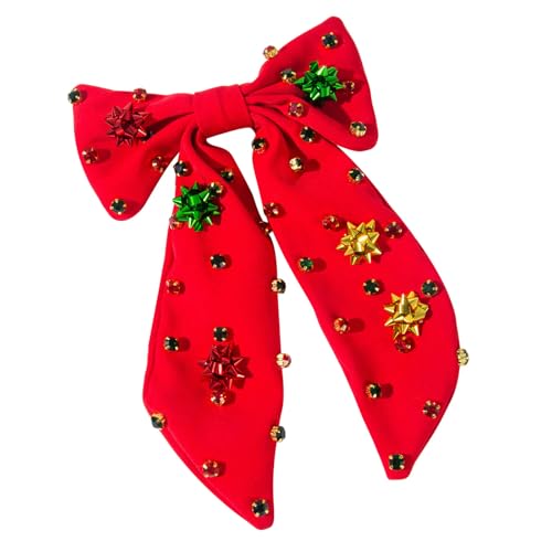 Elegante Haarspange mit Weihnachtsschleifen, festlicher Stil, modischer Look für stilvolle Frauen von Limtula