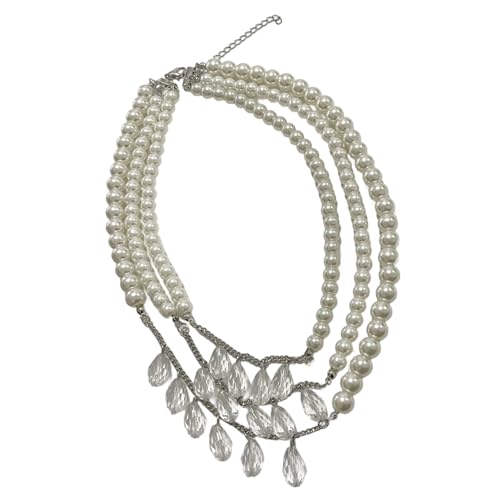 Elegante Multistand Imitation Perlen Halskette Mit Kristallanhänger Für Frauen Vintage Styles Party Schmuckgeschenke Perlen Halskette Für Besondere Anlässe von Limtula