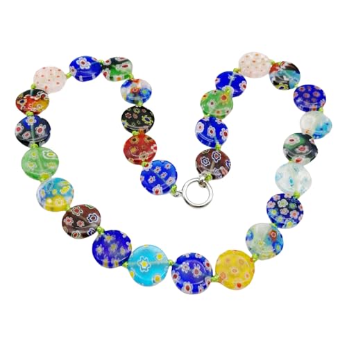 Exquisite Blumen-Glasperlen-Halskette, vielseitige Perlenverzierung, stilvolles Schlüsselbein-Ketten-Accessoire zum Verschenken, verstellbare Länge, Einheitsgröße, Wie beschrieben, Wie beschrieben von Limtula