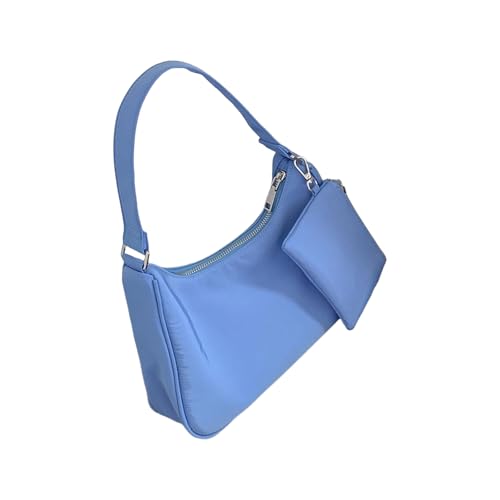 Frauen Bag Nylon Unterarm Trendy Handtasche Einfache Achselhöhle Einkaufen Dating Diating Dating Schulter Schulter Feste Farben Für Frauen Achselhilfe Stilvoller Handtasche Wirh Change Geldbörse von Limtula