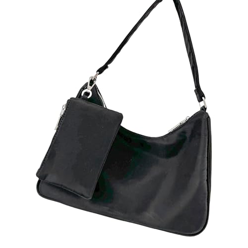 Frauen Bag Nylon Unterarm Trendy Handtasche Einfache Achselhöhle Einkaufen Dating Diating Dating Schulter Schulter Feste Farben Für Frauen Achselhilfe Stilvoller Handtasche Wirh Change Geldbörse von Limtula