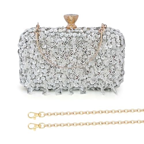 Funkelnde Mit Perlen Besetzte Abendtasche. Raffinierte Handtasche Für Damen Auf Abschlussbällen Und Cocktailpartys von Limtula