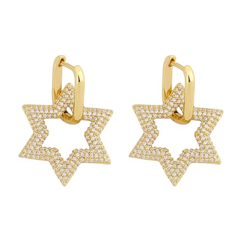 Geometrische Drop Ohrringe Herzohrschnüre Mode Oval Ohrschmuck Kupferstruktur Geeignet Für Frauen Und Teenager Präsentieren Geometrische Dangelohrringe von Limtula