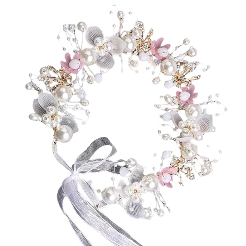 Glitzernde Perlen Stirnband für Blumenmädchen, handgewebtes Band, Blume für Festzug, Abschlussball, Prinzessin, Haarschmuck, Bühnenrequisiten von Limtula