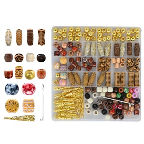 Goldene Dreadlock-Perlen, Haarperlen, lose Spule, Haarschmuck für Halloween, Zopf-Clip, Haarringe, Zopfringe von Limtula