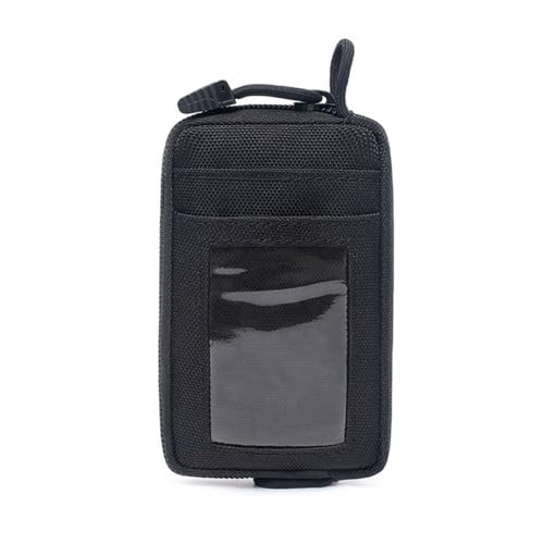 Gürteltasche für Münzen, Schlüssel, Geldbörse, Kartenaufbewahrung, rechteckige Form, Handytasche, Hüfttasche, Farbe: Schwarz von Limtula