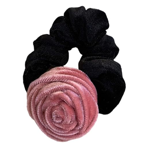 Haargummis im koreanischen Vintage-Stil, handgefertigt, Rosenblüte, für Damen und Mädchen, Pferdeschwanz-Halter, süßes Haarband und Bühnenauftritte von Limtula