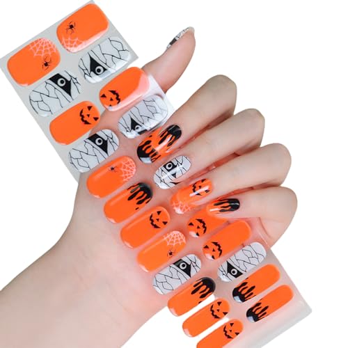 Halb ausgehärtete Nagellack-Wraps, Halloween-Aufkleber, leuchtet im Dunkeln, Gel-Streifen, Kunstdekoration, Halloween-Aufkleber, halbgehärtete Gele, leuchtet im Dunkeln von Limtula
