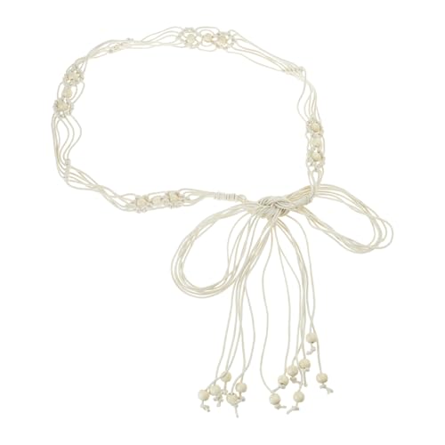 Handgewebekettenkette Merkmal Holzperlen Taillenkette Für Frauen Ethnische Randdekoration Mehrzweck Böhmischer Multi Gebrauch Gürtel Haarzubehör Bag Dekoration von Limtula