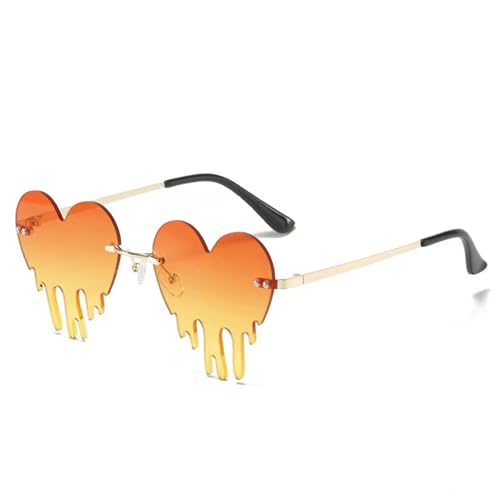Herzförmige tropfende Sonnenbrille für Frauen und Jugendliche, modische rahmenlose Sonnenbrille für Musikveranstaltungen und Musikfestivals bei Nacht Herzförmige tropfende Sonnenbrille für Frauen und Jugendliche, modische rahmenlose Sonnenbrille für Musikveranstaltungen und Musikfestivals bei Nacht von Limtula