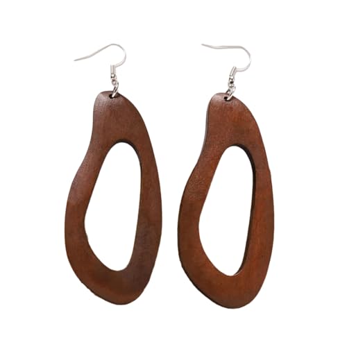 Holzohrringe Geometrische Designs Leicht Und Komfortabel Ideal Für Frauen Die Vintage Und Einzigartige Stile Lieben. von Limtula