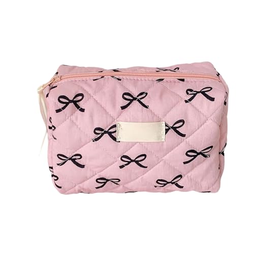 Kosmetiktasche mit Schleifen-Aufdruck, modischer Kulturbeutel, Organizer, geräumiger Make-up-Halter mit Reißverschluss für den täglichen Gebrauch von Limtula