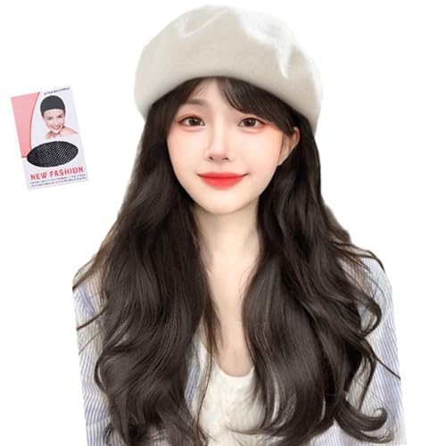 Kunstfaser-Perücke, achteckiger Hut für Frisur, beliebte runde Kappen für Frauen mit langem lockigem Haar, Cosplay-Zubehör von Limtula