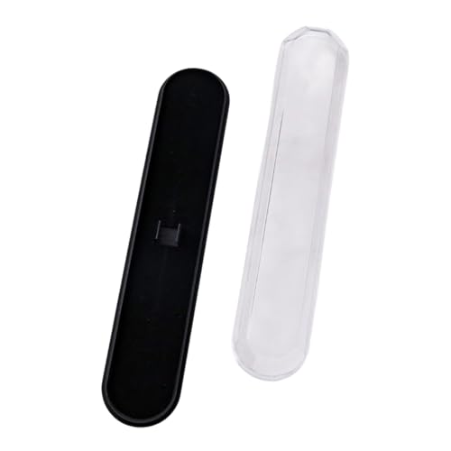 Leichtes, geometrisches Schreibwarenetui, transparente Oberseite, rechteckig, Stiftebox für schnellen Zugriff auf Schule, Arbeitsplätze, Stifteetui, Schwarz , Mass Beauty von Limtula