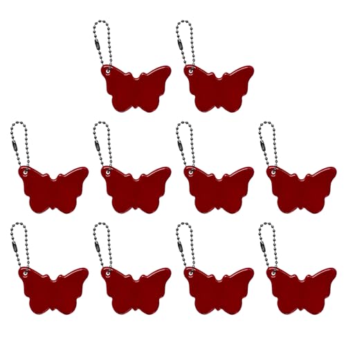 Limtula 10 Pcs Hoher Sichtbarkeit Reflektierender Schmetterlingshänge Ornamente Robustes PVC Autodekorationszubehör Für Fahrer Outfits von Limtula