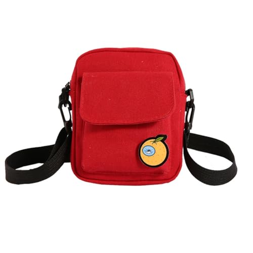 Limtula 2024 Kuriertasche, Handytasche für Teenager, Mädchen, Schultertaschen, große Kapazität, Crossbody-Tasche, Canvas-Tasche, rot von Limtula