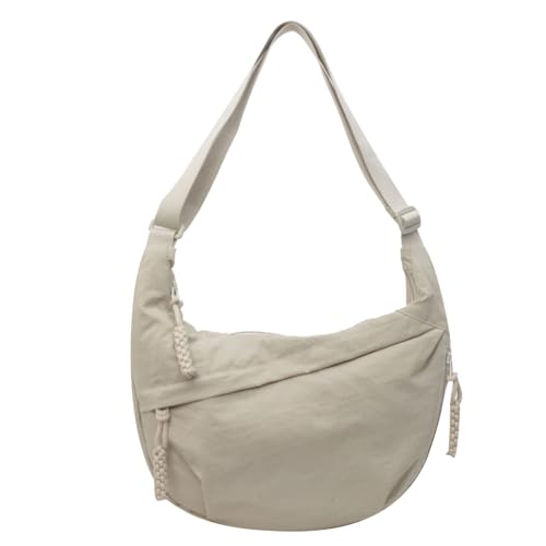 Limtula 2024 Tasche Knödeltaschen Schultertaschen Große Kapazität Crossbody Tasche für Mädchen Studenten Nylon Tasche, beige von Limtula