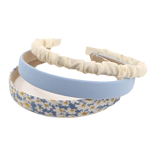 Limtula 3 Stück frischer Stil Kunst Breitseite bequeme Haarreifen Haarband mit Perlen und Blumenmuster Frauen Haarschmuck von Limtula