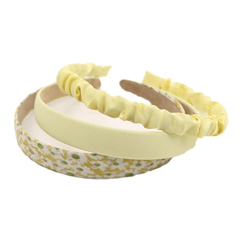 Limtula 3 Stück frischer Stil Kunst Breitseite bequeme Haarreifen Haarband mit Perlen und Blumenmuster Frauen Haarschmuck von Limtula