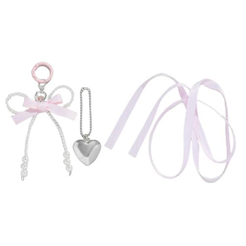 Limtula 3pcs Faux Perlen Perlen Bowknot Schlüsselkette Für Frauen Entzückender Keyring Charme Handgefertigter Beutelanhänger Für Den Täglichen Gebrauch von Limtula