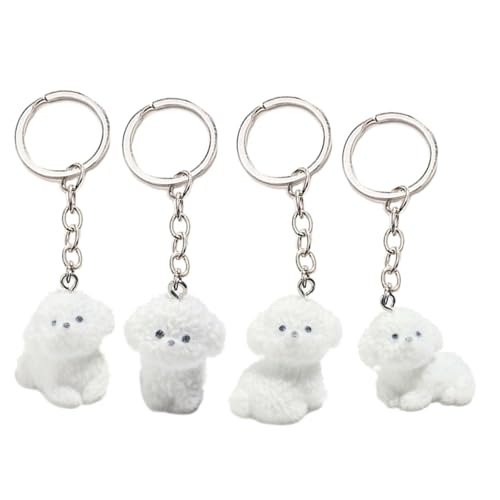 Limtula 4PCS Hundeanhänger Schlüsselring Flocken Cartoon Tierschlüsselkäse Handgefertigtes Schlüsselketten Stylish Accessoire Für Taschen Und Telefone Limtula 4PCS Hundeanhänger Schlüsselring Flocken Cartoon Tierschlüsselkäse Handgefertigtes Schlüsselketten Stylish Accessoire Für Taschen Und Telefone von Limtula