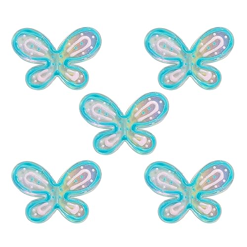 Limtula 5 Stück Niedlicher Acryl Schmetterling Ohrring Charm Koreanische Schmetterlinge Halskette Armband Auto Anhänger DIY Schmuckherstellung Zubehör Lose Schmetterlingsperlen von Limtula