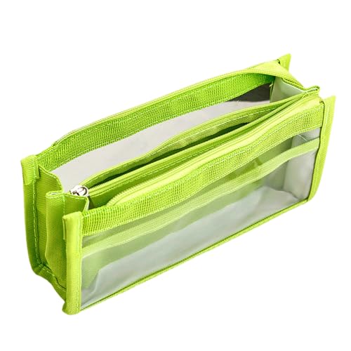 Limtula 6-lagiges Federmäppchen, großes Fassungsvermögen, Stifteetui, transparent, Stifttasche, Organizer, Cartoon-Box, grün von Limtula