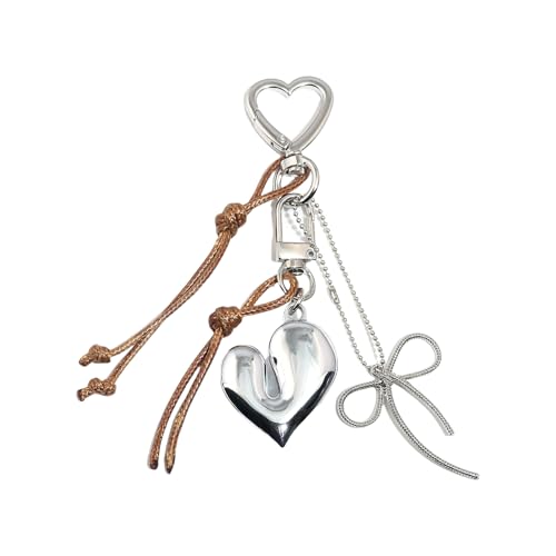 Limtula Ästhetische Schlüsselanhängertasche Handtasche Rucksackbeutel Anhänger Zauberse Herz Bögen Schlüsselanlagen Zauberautos Keyring Für Frauen Mädchen Bag Anhänger Charme von Limtula