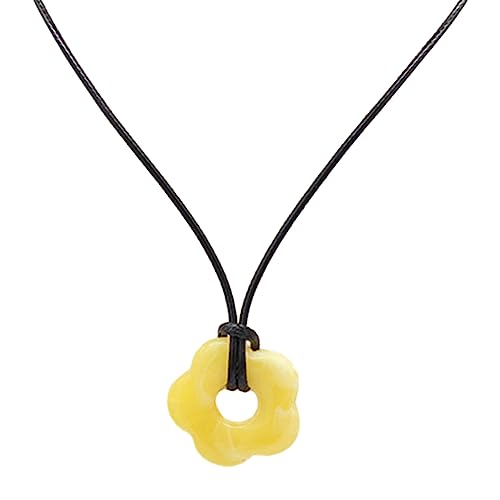 Limtula Acryl-Blumen-Halskette, mehrfarbiger Anhänger, Choker-Kette, Schlüsselbein-Kette für modische Frauen, handgefertigtes Schlüsselbein, Einheitsgröße, Wie beschrieben, Wie beschrieben von Limtula