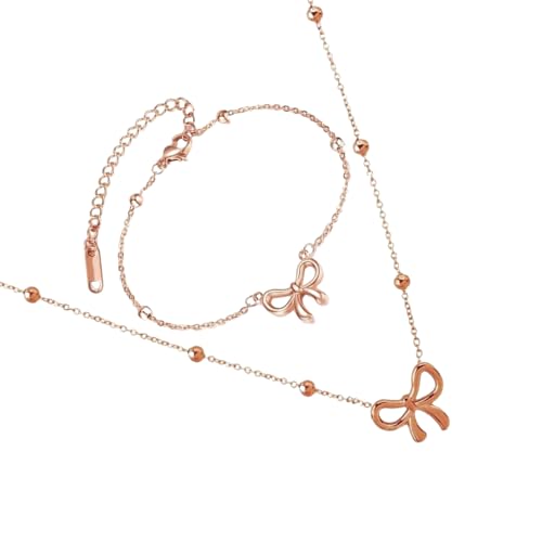 Limtula Anspruchsvolle Halskette mit Schleifen-Anhänger, moderne Damen-Halskette und stilvolles Schmuck-Set von Limtula