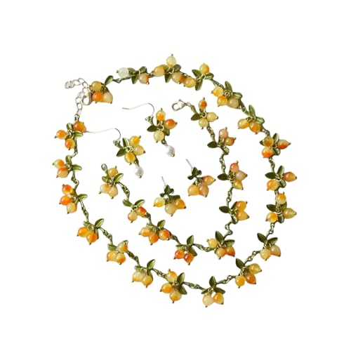 Limtula Blatt Halskette Armband Tropfen Ohrringe Perlen Halskette Ohrstollen Modern Schmuck Set Für Stilvolle Frauen Und Mädchen Frauen Party Schmuck Geeignet von Limtula