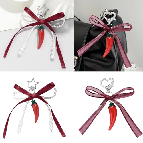 Limtula Bows Schlüsselbeutel Zauber Für Frauen Geldbeutel Handtasche Rucksack Anhänger Auto Keyring Ästhetische Schlüsselbund Zauberzubehör Accessoires von Limtula
