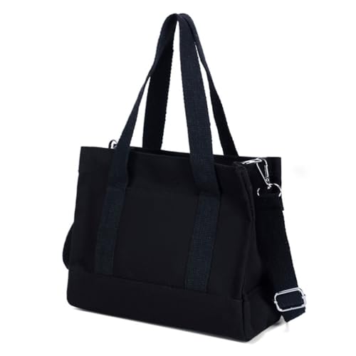 Limtula Canvas-Taschen für Damen, Handtasche, Umhängetasche, Shopper Tasche, einfache Tragetasche, Shopper Taschen, lässige Damen-Crossbody-Tasche, Schwarz von Limtula