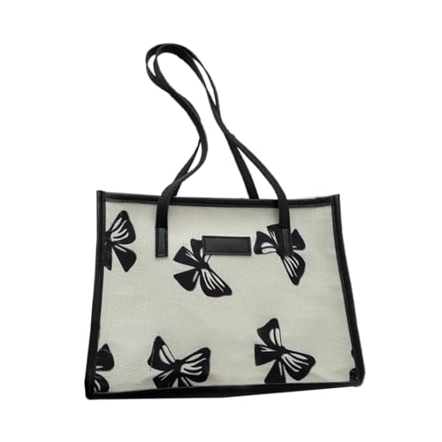 Limtula Damen-Blumentasche, großes Fassungsvermögen, modische Unterarmtasche aus PU-Leder, koreanischer Stil, Handtaschen, Schultertasche, Butterfly Schwarz von Limtula