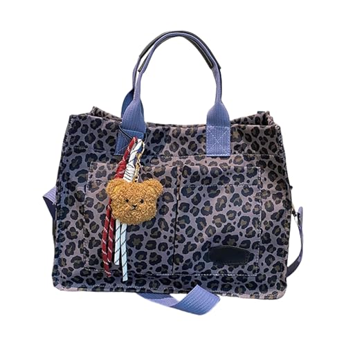 Limtula Damen-Handtasche mit Tragegriff oben, großes Fassungsvermögen, Segeltuch, Leopardenmuster, Messenger-Handtasche für den täglichen Gebrauch, Crossbody-Tasche mit Tragegriff und Leopardenmuster von Limtula