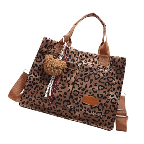 Limtula Damen-Handtasche mit Tragegriff oben, großes Fassungsvermögen, Segeltuch, Leopardenmuster, Messenger-Handtasche für den täglichen Gebrauch, Crossbody-Tasche mit Tragegriff und Leopardenmuster von Limtula