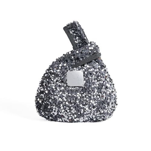 Limtula Damen Pailletten Clutches Abendtaschen Retro Elegante Dreieck Geldbörse für 1920er Jahre Party Abschlussball Hochzeit Trendy Geldbörse Handtasche Triangle Geldbörsen, grau-silber, One Size von Limtula