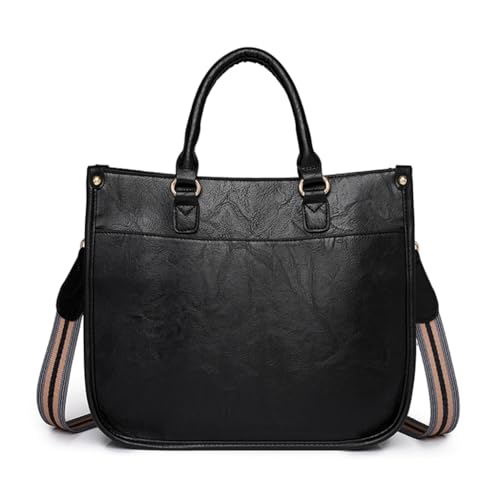 Limtula Damen-Schultertasche aus PU-Leder, modische Damen-Handtasche, moderne und praktische Tasche, geräumig, leicht zu reinigen, für den täglichen Gebrauch, Schwarz von Limtula