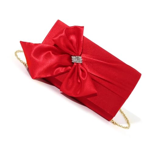 Limtula Damen-Umhängetasche mit Kettenriemen, Schleifen, Abendtasche, Handtasche, elegante Bankett-Geldbörse, Schulter für Party, Damen, Abend-Handtasche, Schleifen, Clutch, Geldbörse, elegante von Limtula