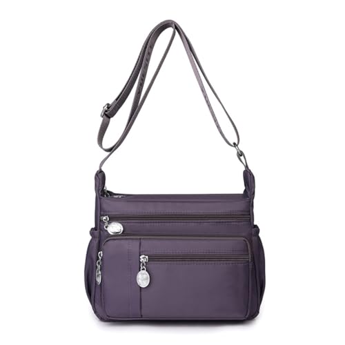 Limtula Damen-Umhängetasche mit mehreren Taschen, großes Fassungsvermögen, Reisetasche, Kuriertasche, lässig, leicht, für Mütter, violett von Limtula