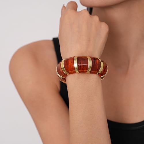 Limtula Dehnbares Acryl Armreifen Elastisches Retro Armband Armband Stilvoller Unisex Temperament Schmuck Für Lässige Oder Formelle Verstellbare Dehnungsarmarm von Limtula